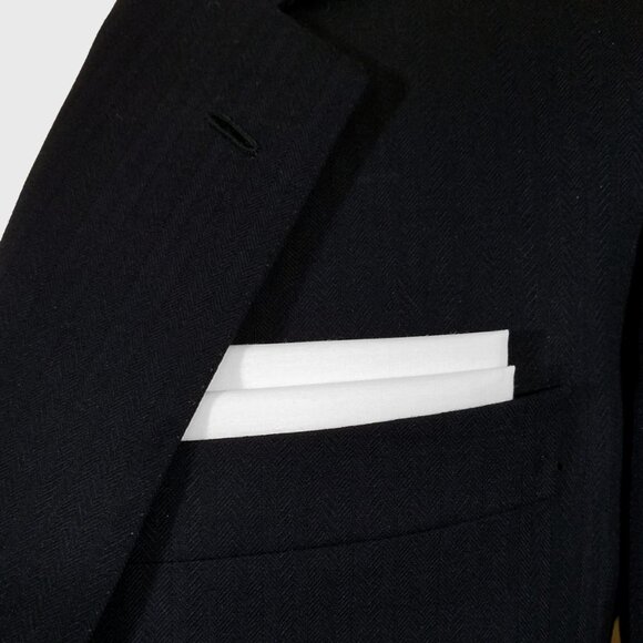 NEW White 100% Cotton Pre-Folded Pocket Square Handkerchief Insert - Picture 2 of 8